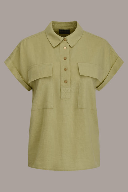CAP SLEEVE CAMP SHIRT - Citrus