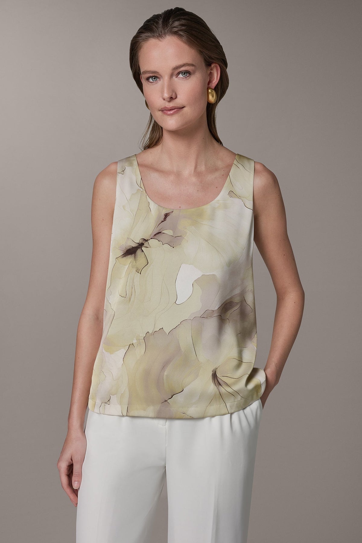SLEEVELESS FLORAL CAMI - Citrus Multi
