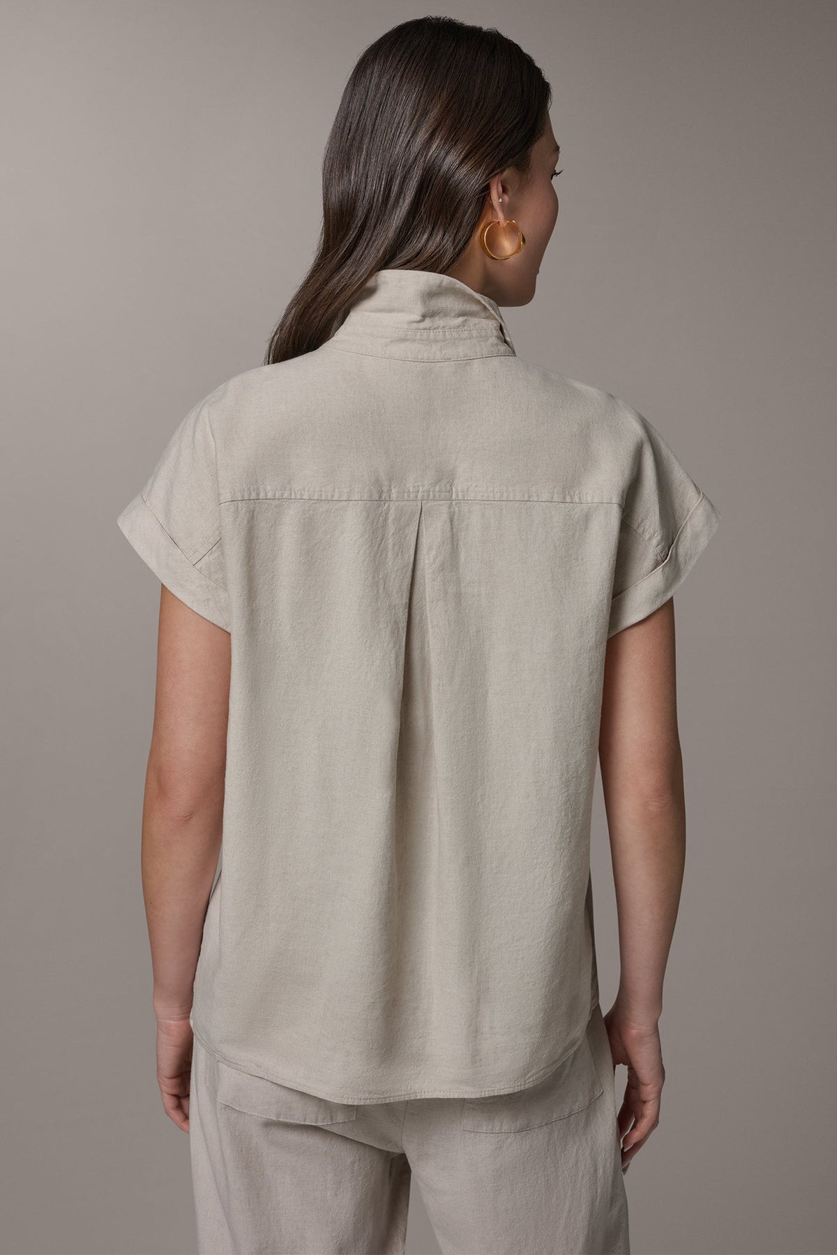 CAP SLEEVE CAMP SHIRT - Natural