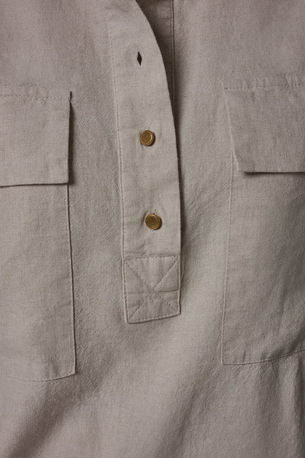 CAP SLEEVE CAMP SHIRT - Natural