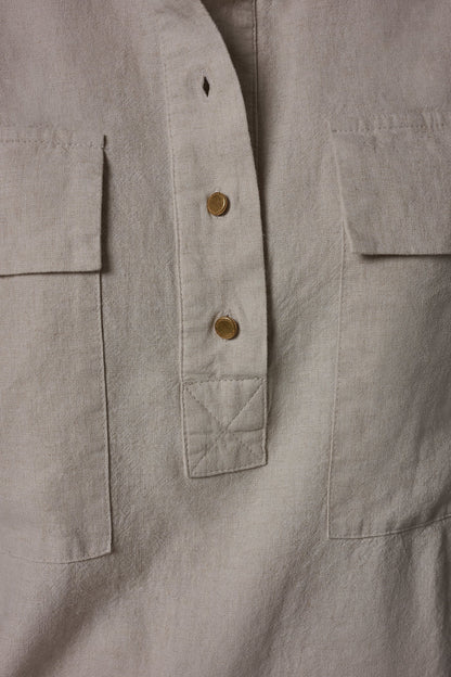 CAP SLEEVE CAMP SHIRT - Natural