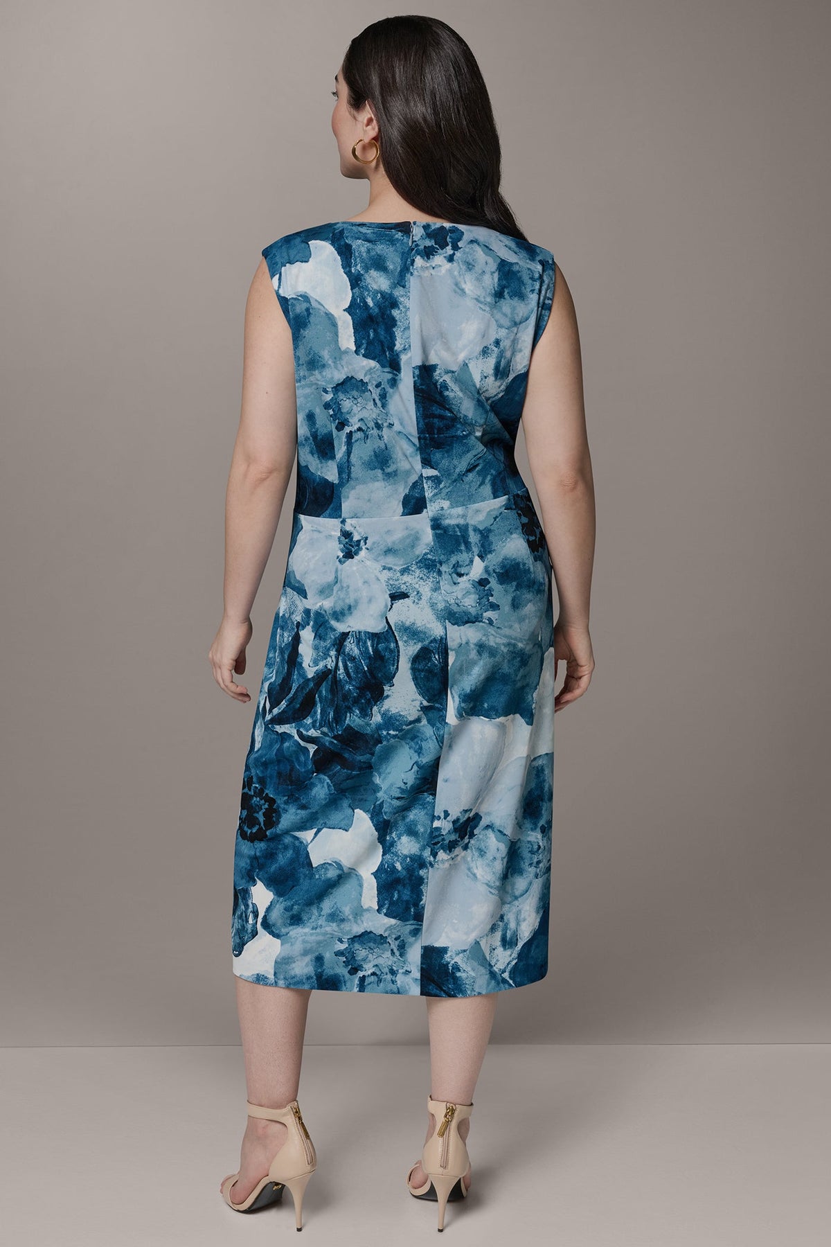SLEEVELESS TWIST WAIST MIDI SHEATH - Nightfall Multi