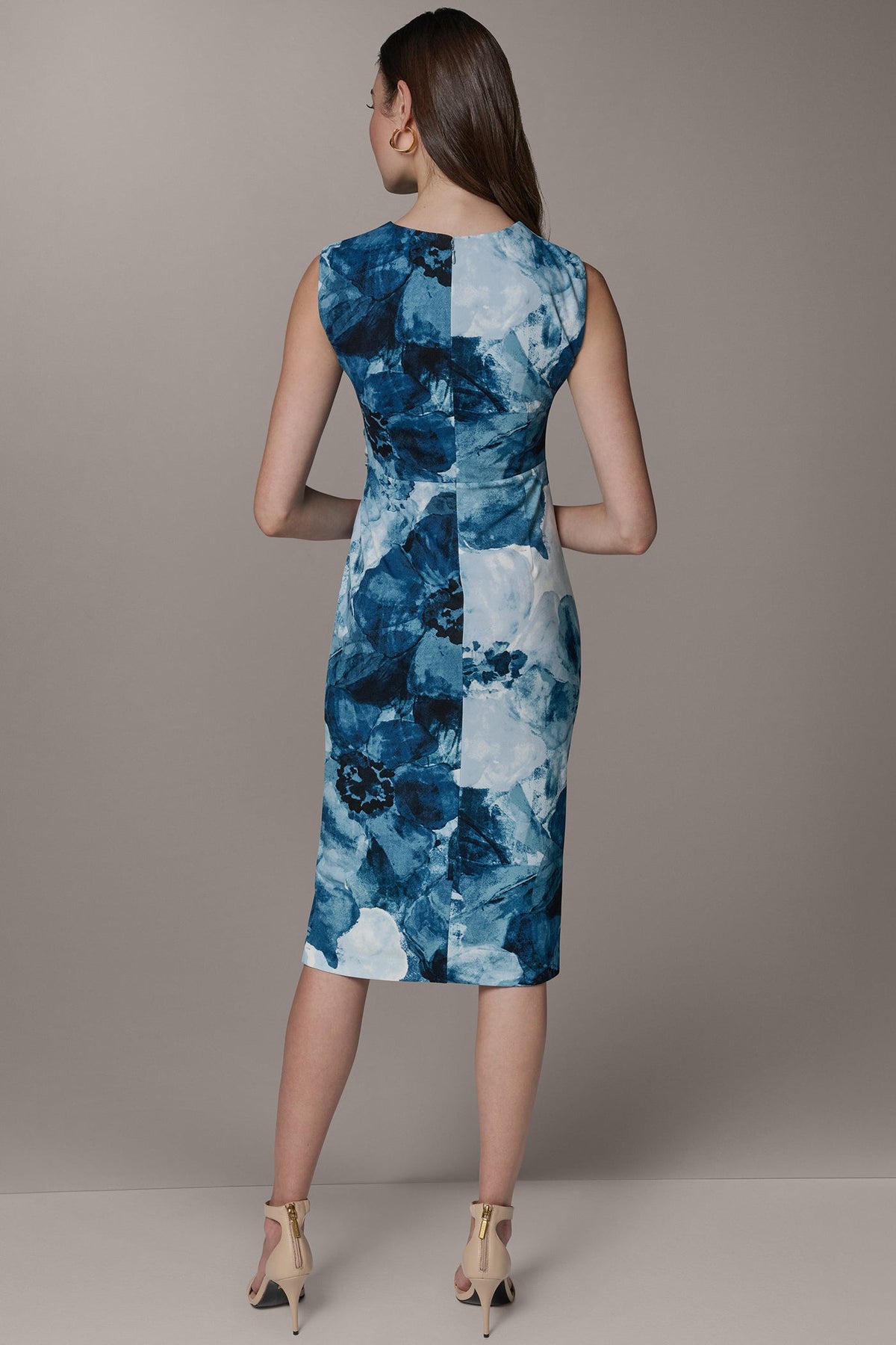 SLEEVELESS TWIST WAIST MIDI SHEATH - Nightfall Multi