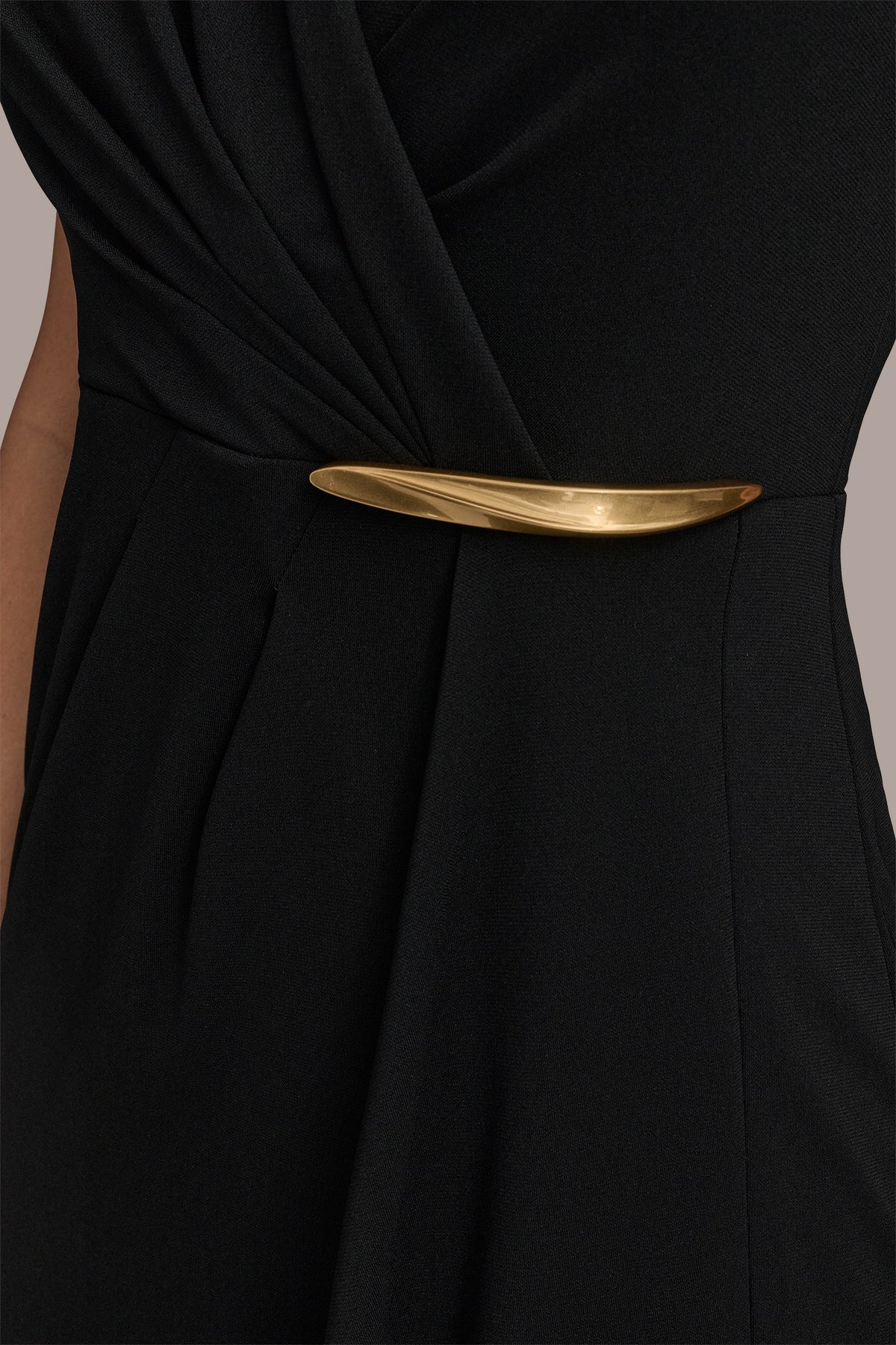 SLEEVELESS WRAP RUFFLE MAXI GOWN - Black
