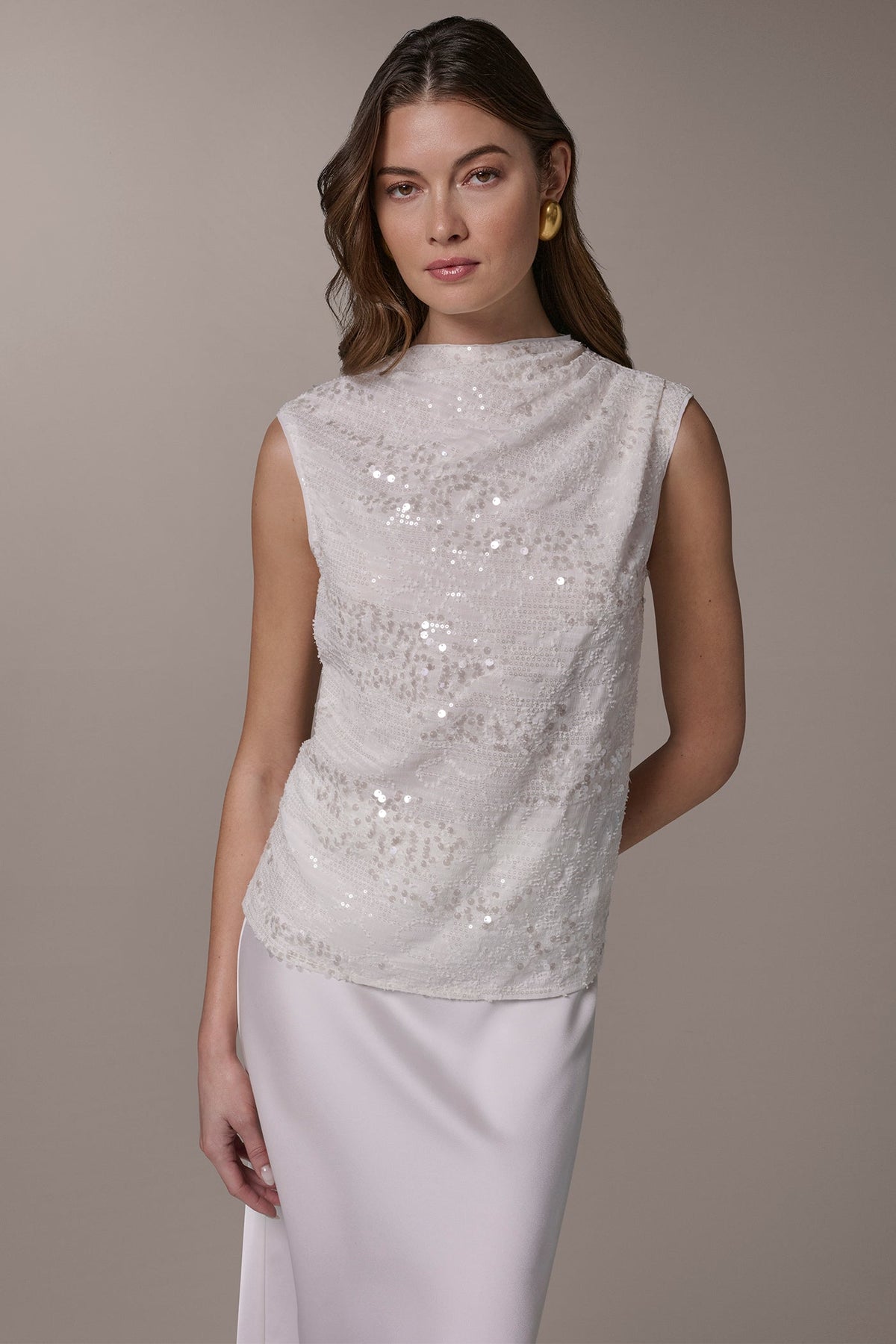 SEQUIN BLOUSE - Cream