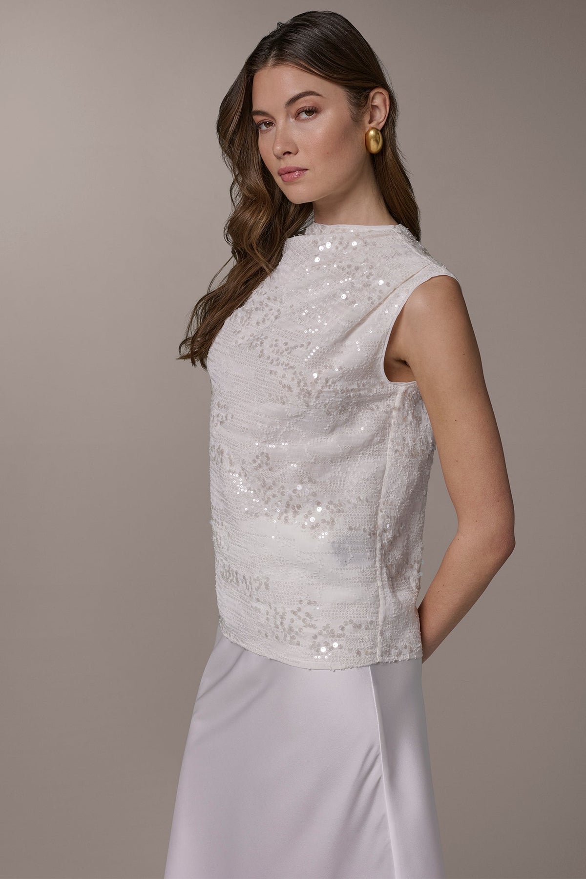 SEQUIN BLOUSE - Cream