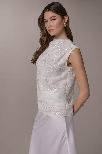 SEQUIN BLOUSE - Cream