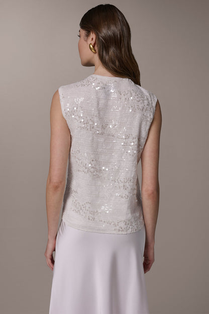SEQUIN BLOUSE - Cream