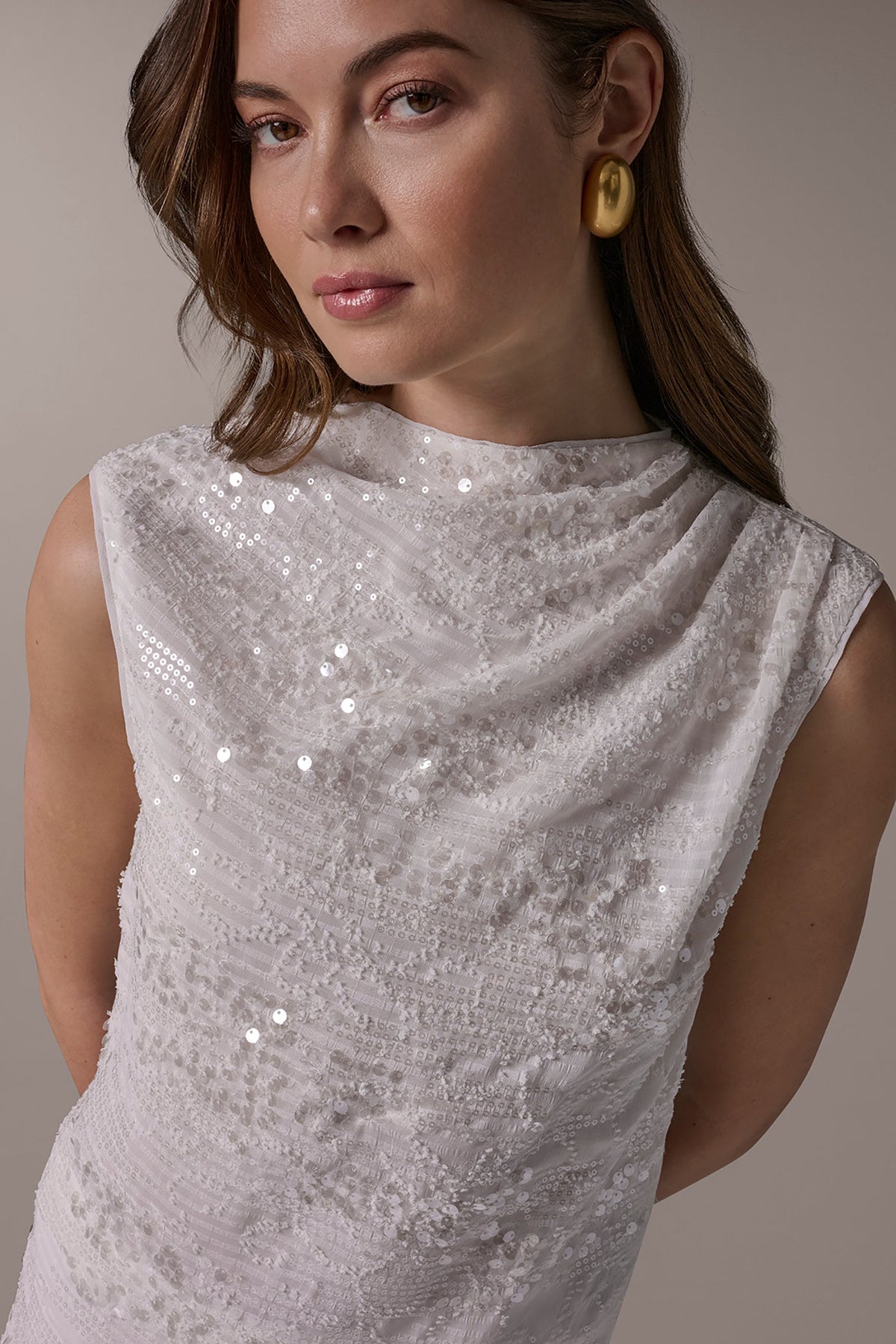 SEQUIN BLOUSE - Cream