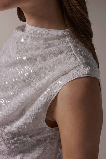 SEQUIN BLOUSE - Cream