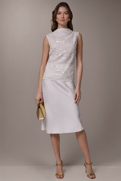 SEQUIN BLOUSE - Cream
