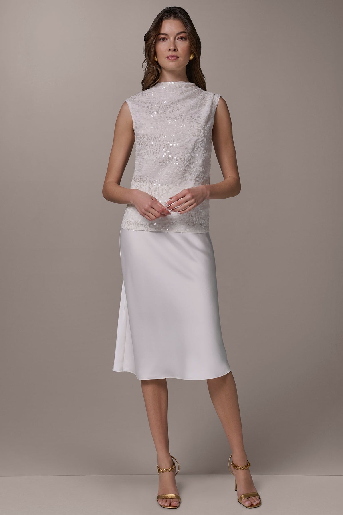 SEQUIN BLOUSE - Cream