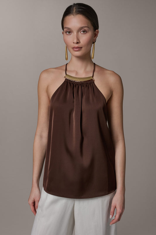 SLEEVELESS HALTER TOP - Canyon