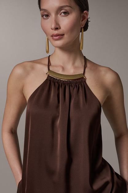 SLEEVELESS HALTER TOP - Canyon