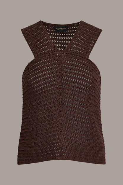 SLEEVELESS METALLIC SWEATER TANK - Canyon