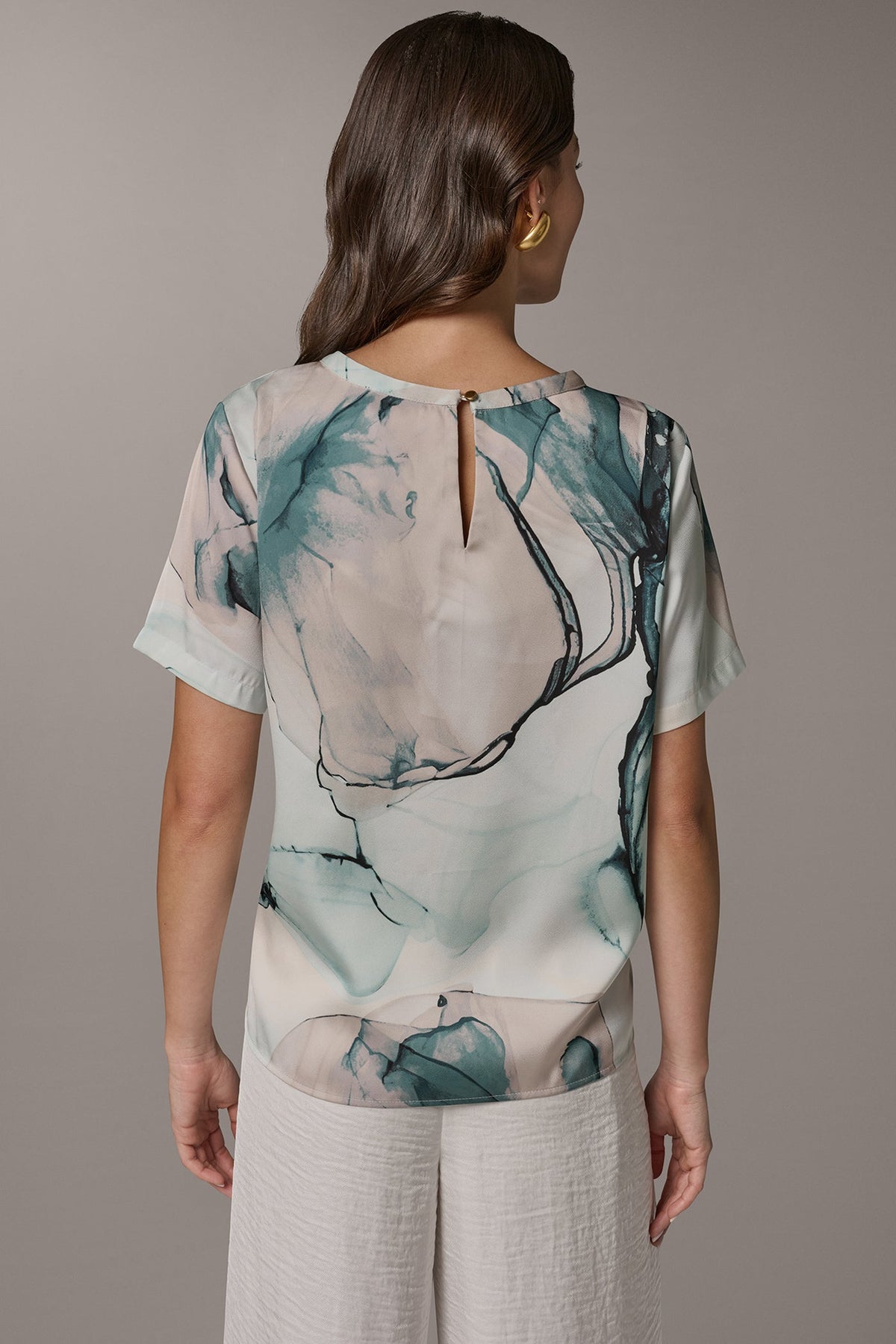 MARBLE GOLD-TONE EMBELLISHED SHOULDER TOP - Skylight Multi