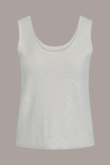 SLEEVELESS SEQUIN SWEATER CAMI - Cream