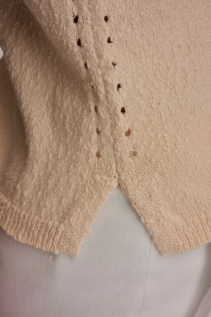 SLEEVELESS POINTELLE STITCH TANK - Scallop Shell