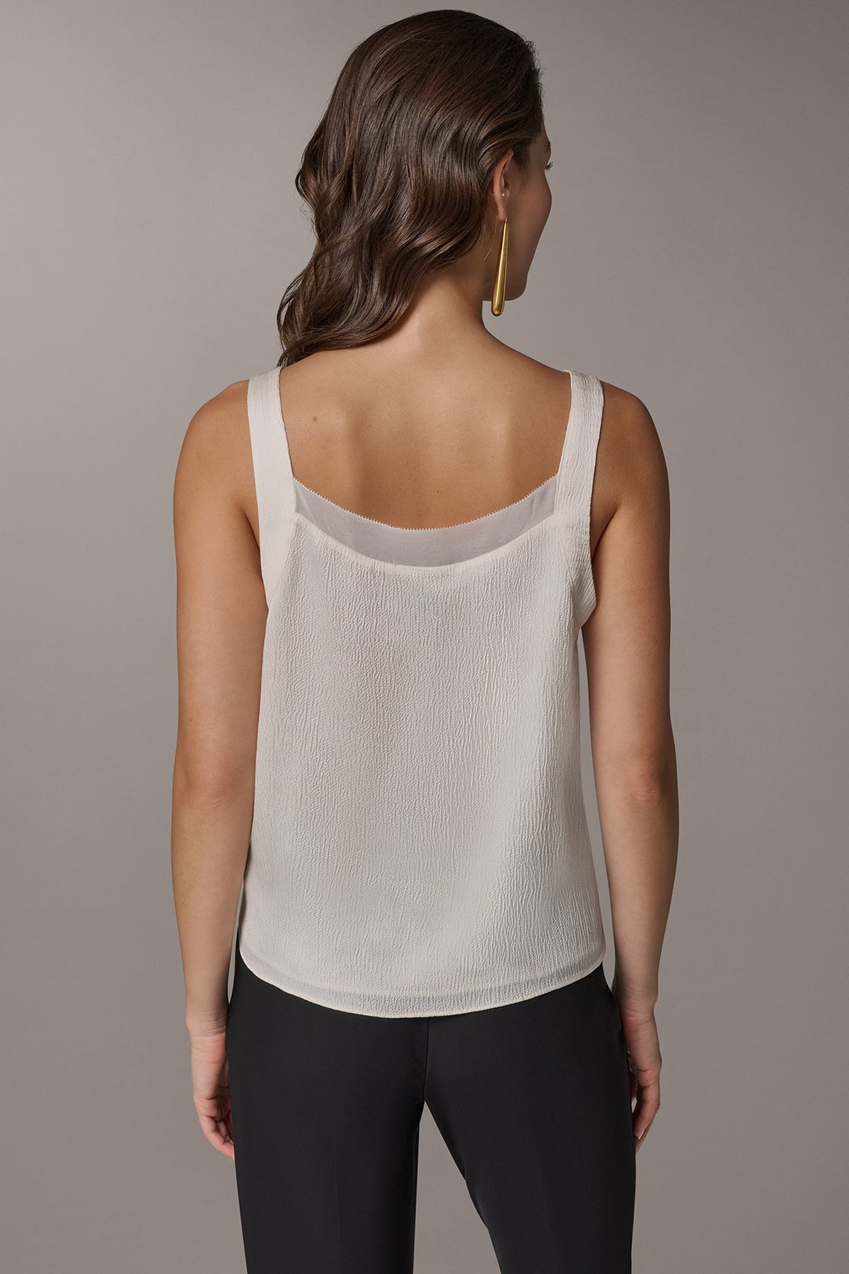CHIFFON TRIM SHELL - Cream