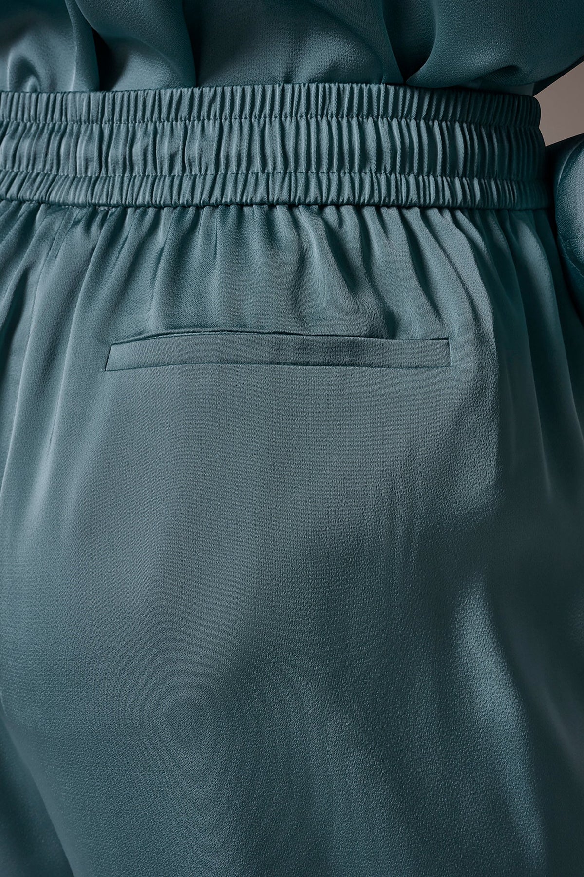 SATIN HIGH-RISE WIDE-LEG PANT - Waterlily