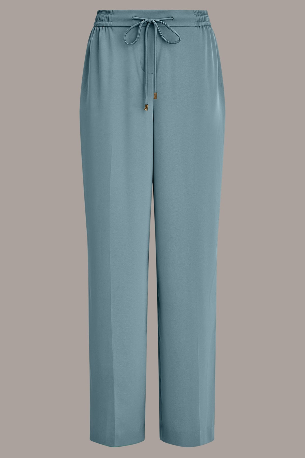SATIN HIGH-RISE WIDE-LEG PANT - Waterlily