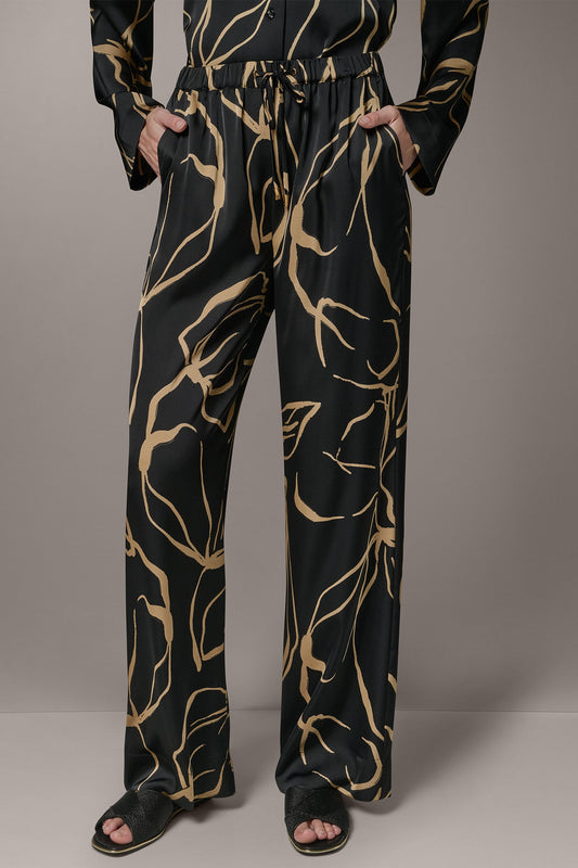 EXTRA HIGH-RISE WIDE-LEG PULL-ON PANT - Black /Fawn
