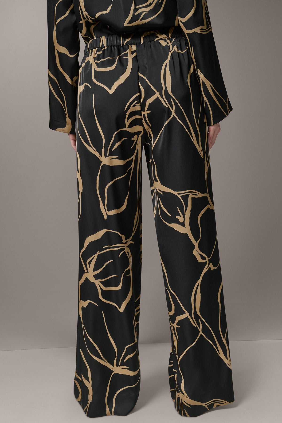 EXTRA HIGH-RISE WIDE-LEG PULL-ON PANT - Black /Fawn