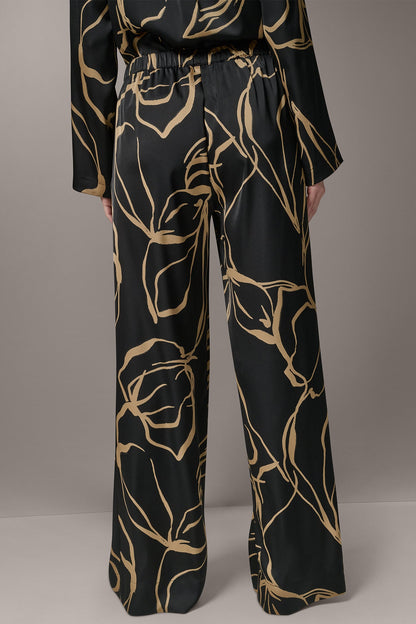 EXTRA HIGH-RISE WIDE-LEG PULL-ON PANT - Black /Fawn