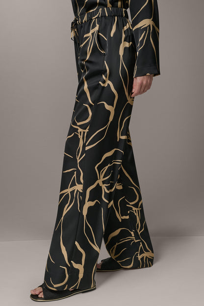 EXTRA HIGH-RISE WIDE-LEG PULL-ON PANT - Black /Fawn