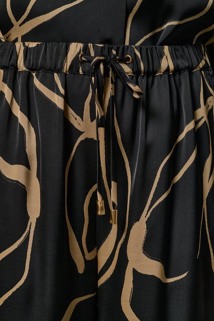 EXTRA HIGH-RISE WIDE-LEG PULL-ON PANT - Black /Fawn