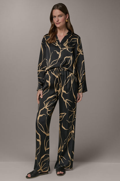 EXTRA HIGH-RISE WIDE-LEG PULL-ON PANT - Black /Fawn