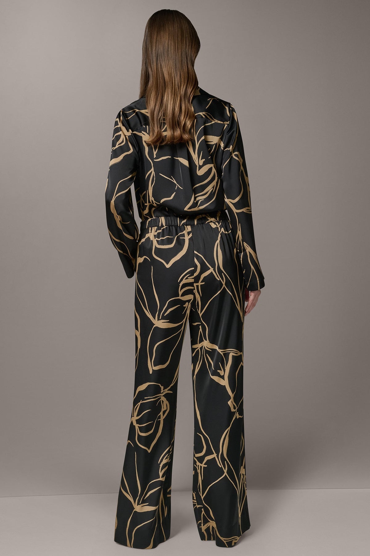 EXTRA HIGH-RISE WIDE-LEG PULL-ON PANT - Black /Fawn