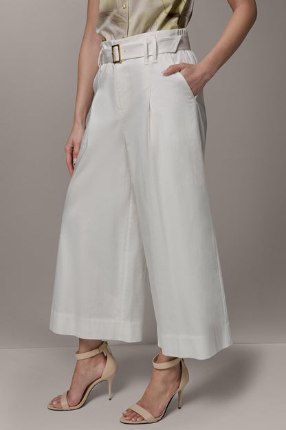 CROPPED EXTRA HIGH-RISE WIDE-LEG PANT - Cream