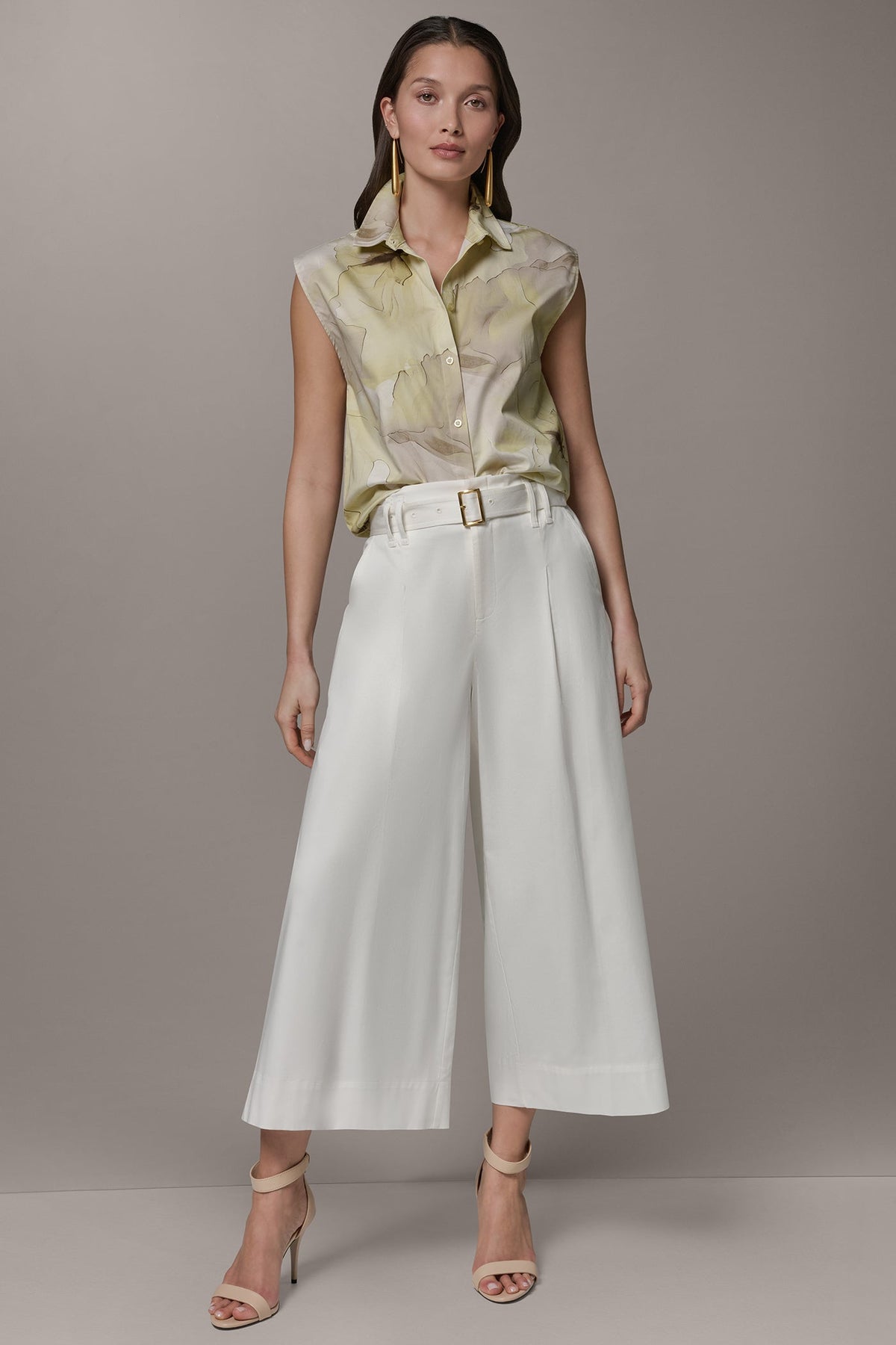 CROPPED EXTRA HIGH-RISE WIDE-LEG PANT - Cream