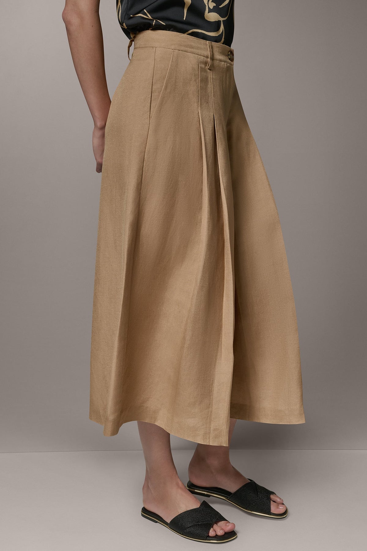EXTRA HIGH-RISE WIDE-LEG CULOTTE - Fawn