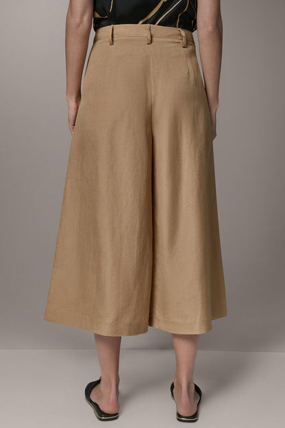 EXTRA HIGH-RISE WIDE-LEG CULOTTE - Fawn