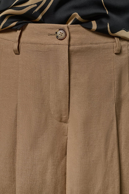 EXTRA HIGH-RISE WIDE-LEG CULOTTE - Fawn