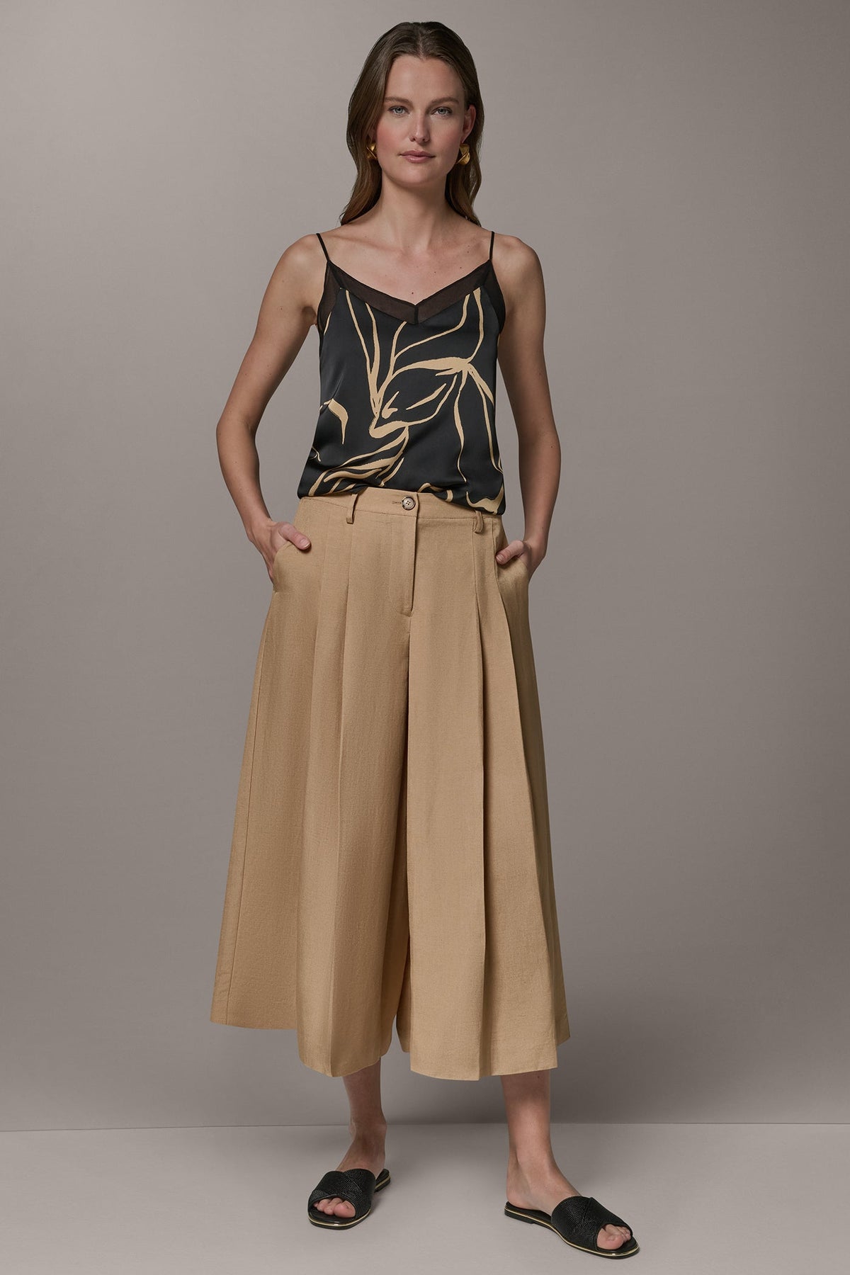 EXTRA HIGH-RISE WIDE-LEG CULOTTE - Fawn