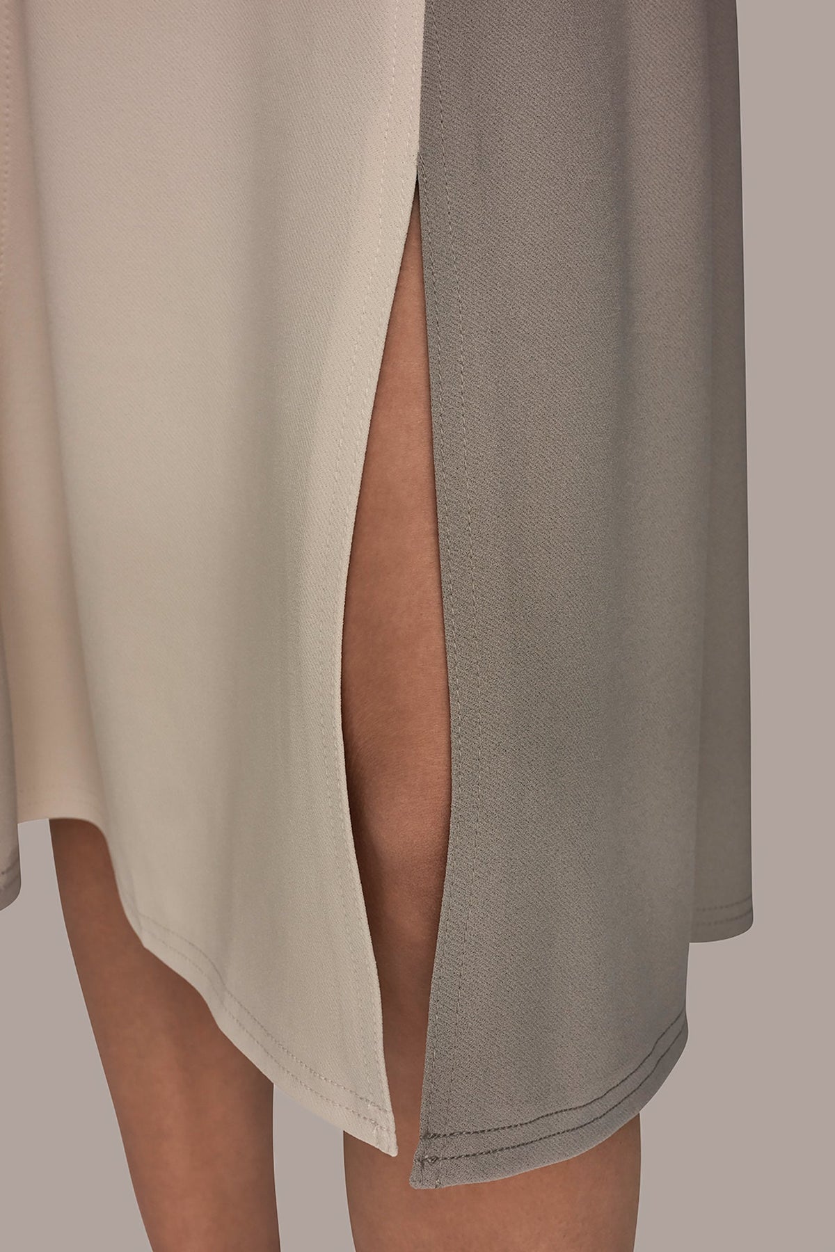 CAP SLEEVE COLOR-BLOCK MIDI DRESS - VAPOR/VELLUM/DRIFTWOOD