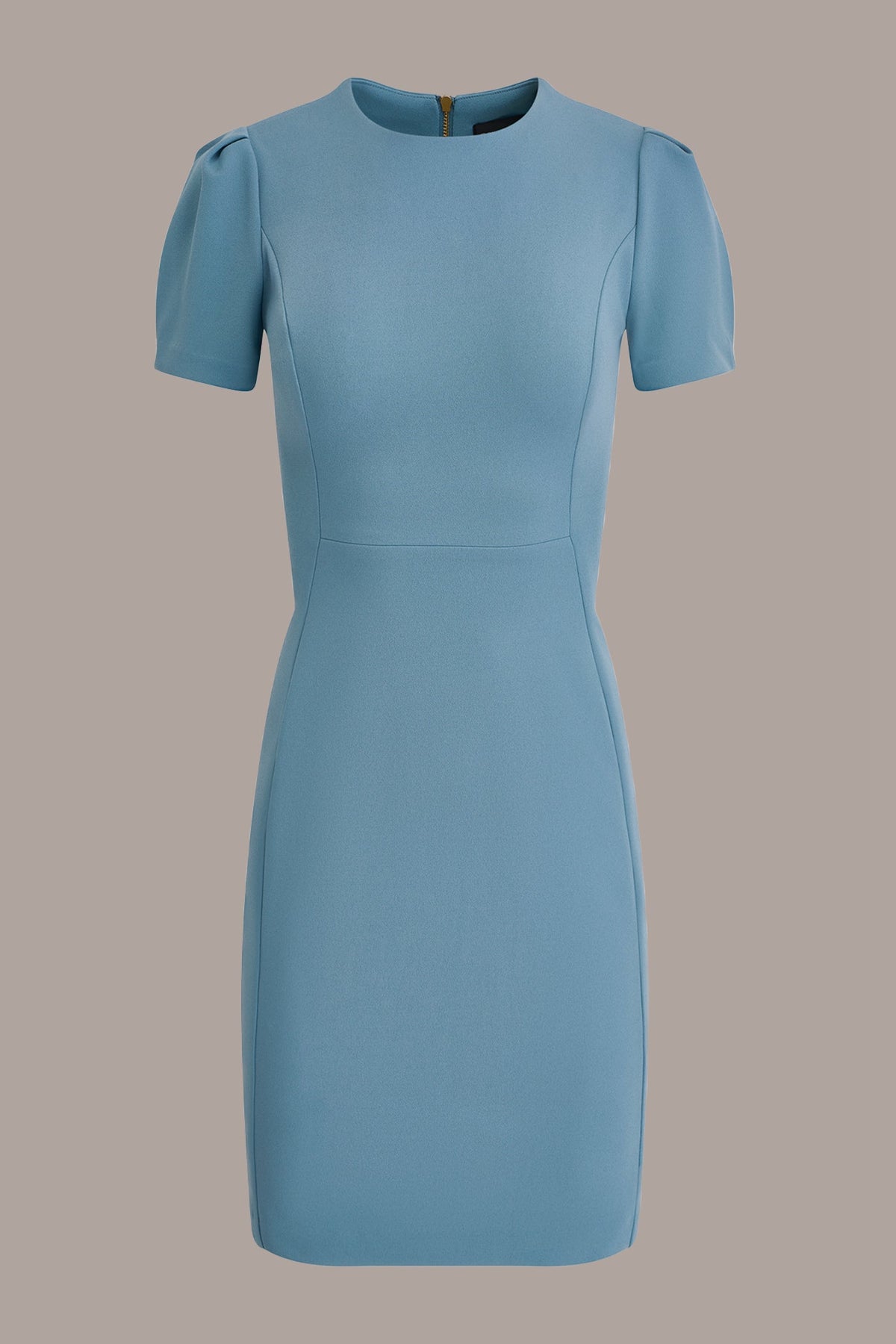 PUFF SLEEVE SHEATH DRESS - Washed Indigo