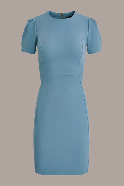 PUFF SLEEVE SHEATH DRESS - Washed Indigo