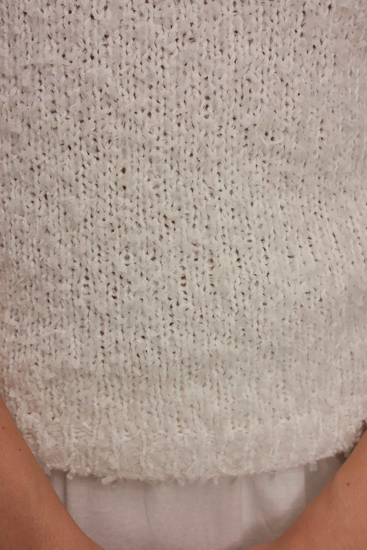 SLEEVELESS HALTER SWEATER TANK - Cream