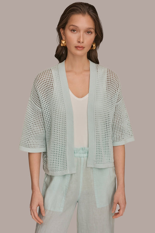 OPEN STITCH CARDIGAN - Skylight