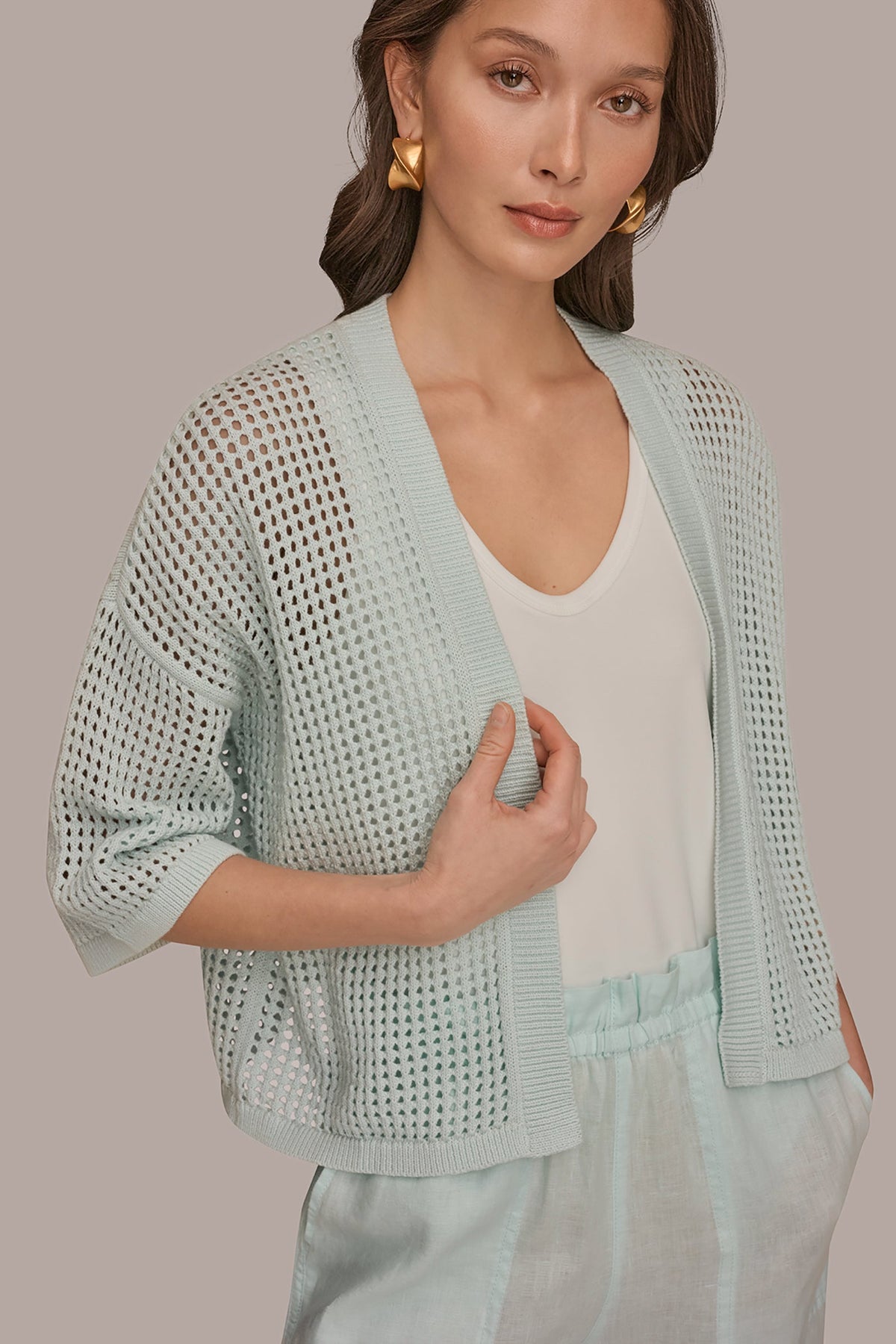 OPEN STITCH CARDIGAN - Skylight