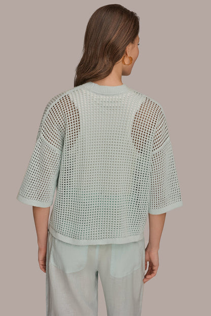 OPEN STITCH CARDIGAN - Skylight