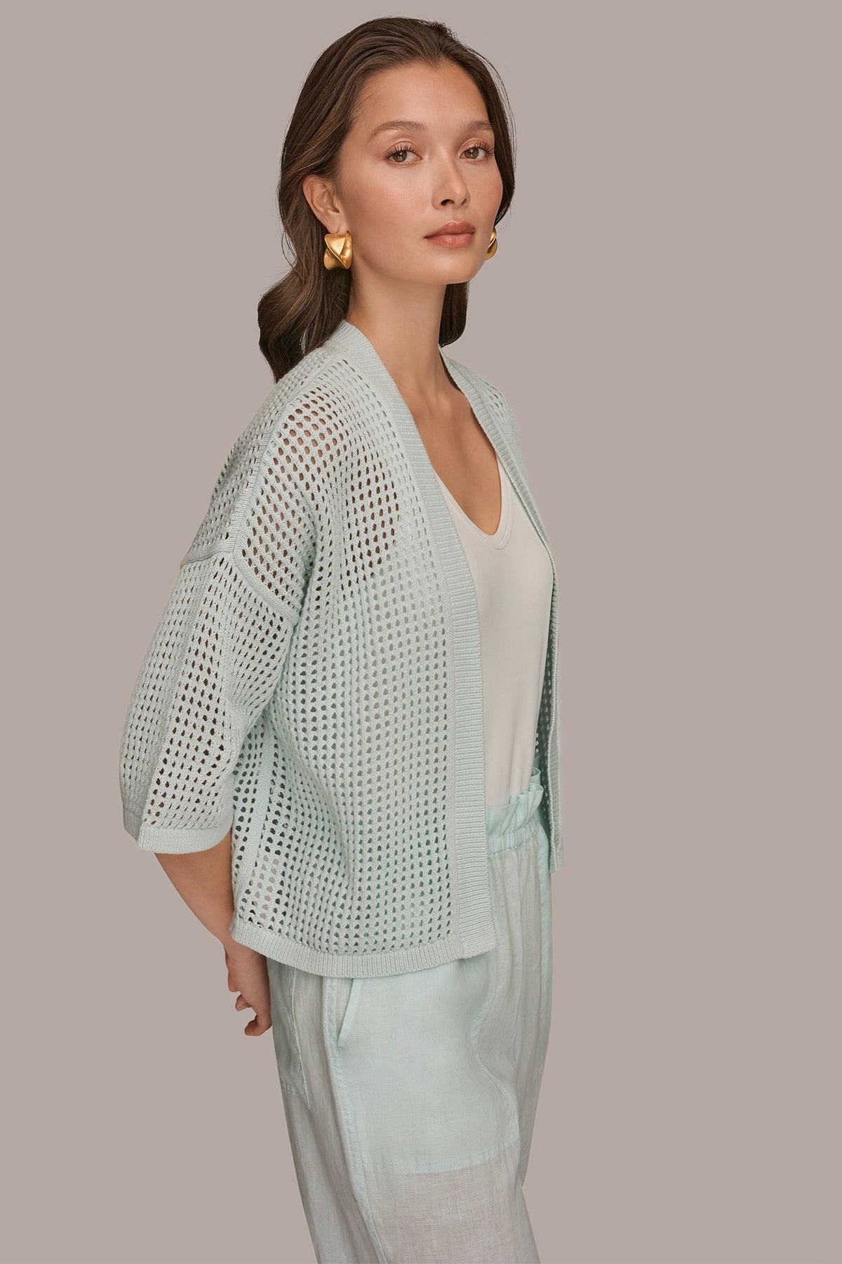 OPEN STITCH CARDIGAN - Skylight