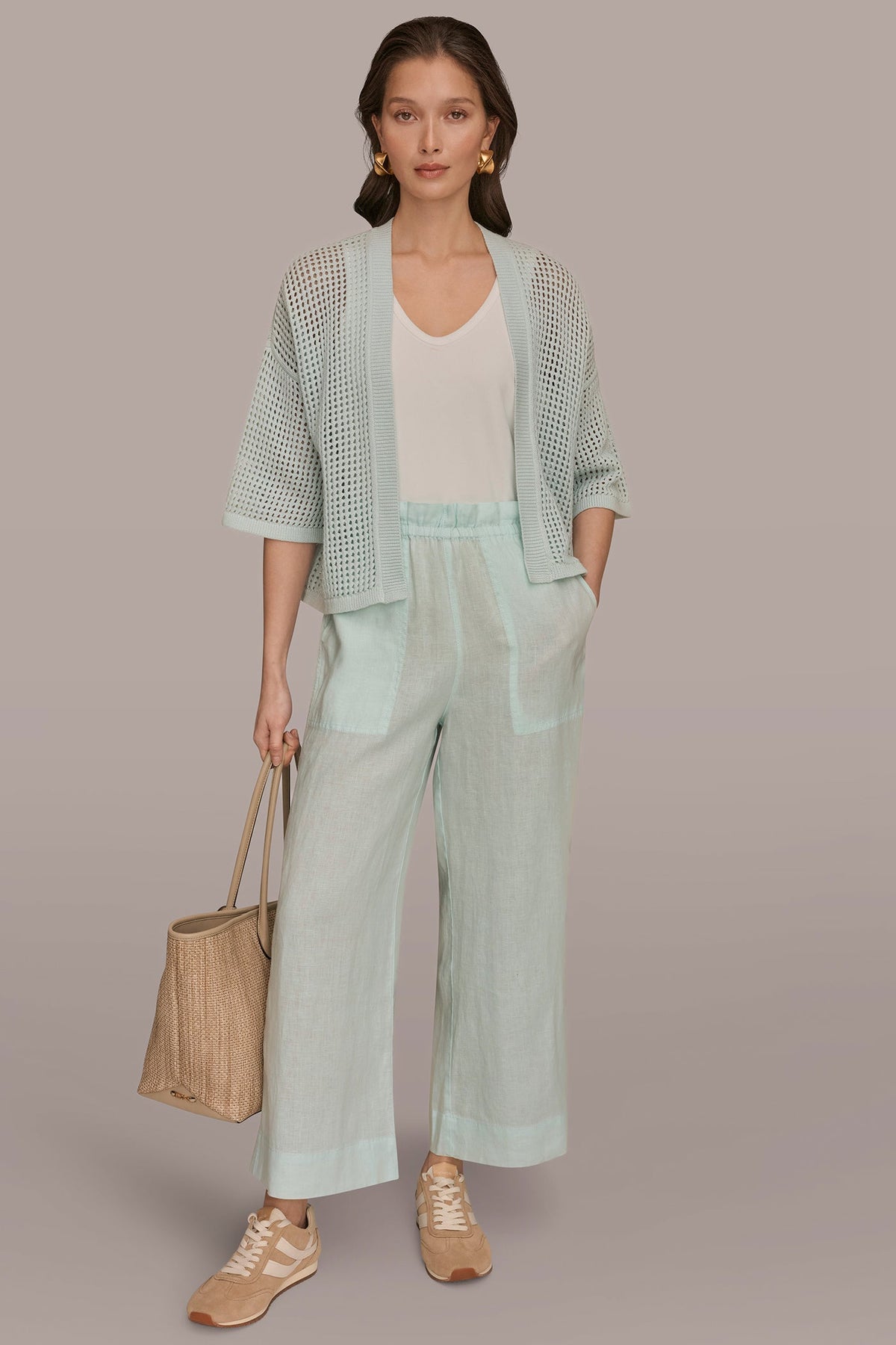 OPEN STITCH CARDIGAN - Skylight