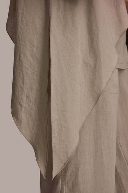 3/4 SLEEVE OVERLAY BLOUSE - Tuscan Grey