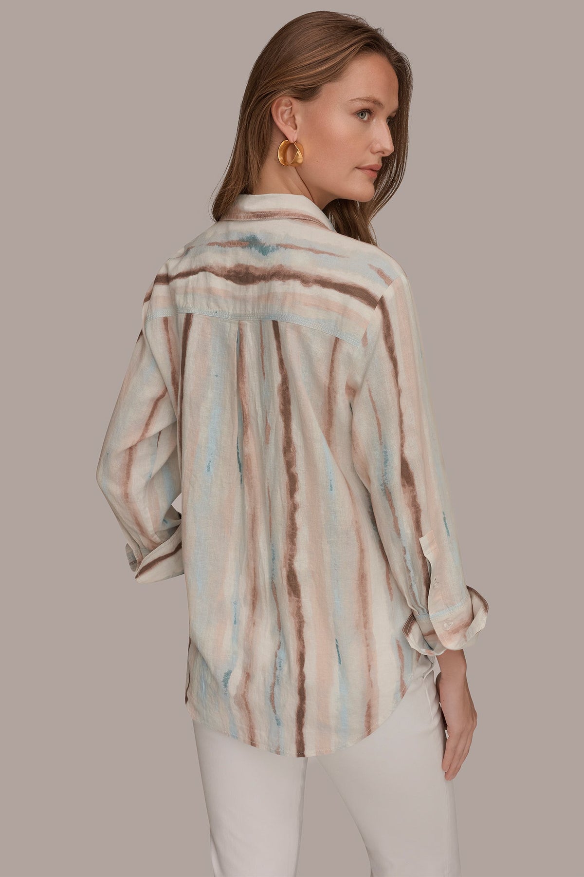 LONG SLEEVE STRIPE SHIRT - Watercolor Stripe