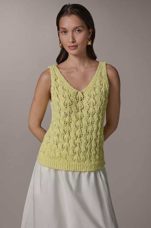 SLEEVELESS SWEATER TANK - Limoncello